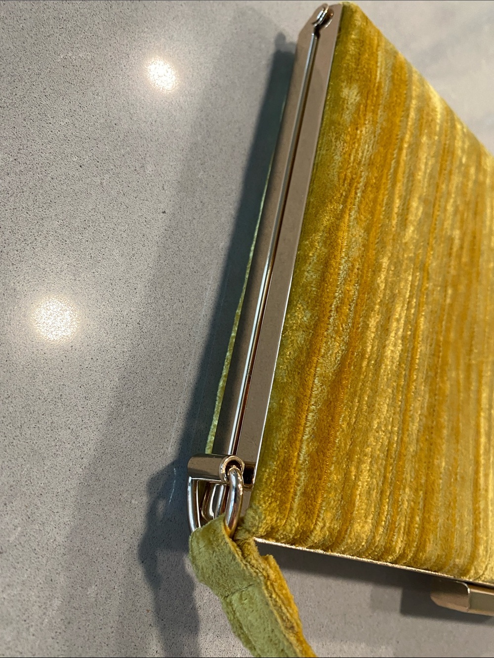 Zara Mustard Yellow Velvet Top-Handle Clutch Evening Bag Vintage Vibes Fall - Picture 12 of 16